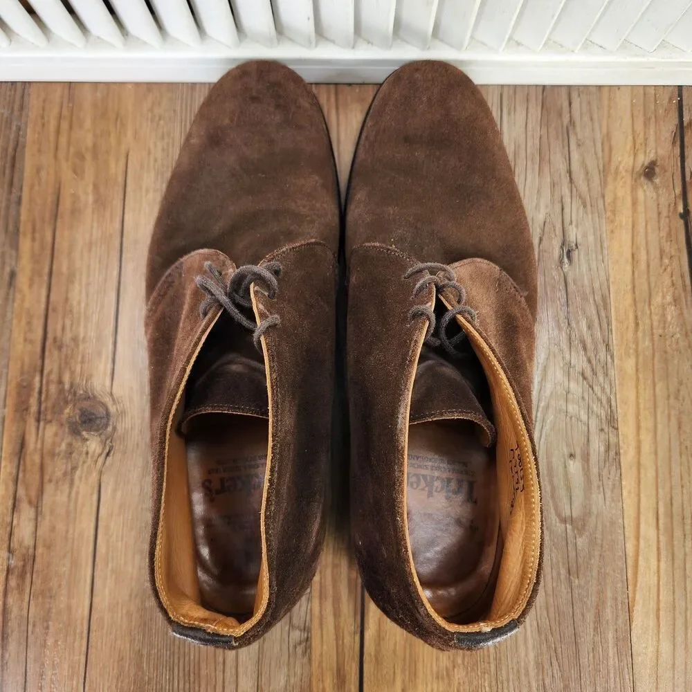 Tricker's Suede Chukka Boots Mens 11.5 Brown Made in England Preppy Ankle Shoes